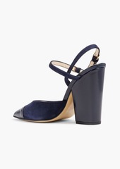 Thom Browne - Suede and patent-leather slingback pumps - Blue - EU 39