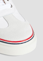 Thom Browne - Suede-trimmed leather sneakers - White - EU 36