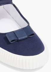 Thom Browne - Tennis Mary Jane bow-detailed canvas sneakers - Blue - EU 35