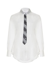 Thom Browne - Tie-Appliquéd Silk Organza Shirt - White - IT 36 - Moda Operandi