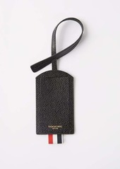 Thom Browne - Tricolor-trim Pebbled-leather Luggage Tag - Mens - Black