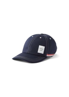 Thom Browne - Tricolour-stripe Cotton Baseball Cap - Mens - Navy