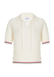 Thom Browne - Wool-Blend Polo Top - White - IT 36 - Moda Operandi