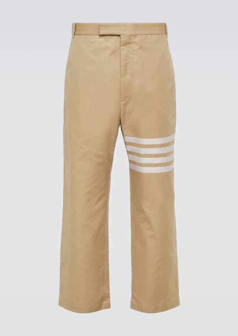 Thom Browne 4-Bar cropped cotton straight pants