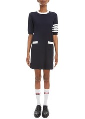 Thom Browne 4-Bar Hector Short Sleeve Cotton Sweater Dress