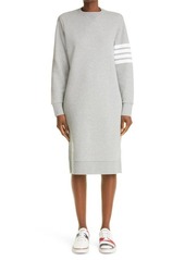 Thom Browne 4-Bar Long Sleeve Sweatshirt Dress