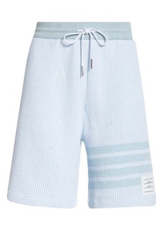 Thom Browne 4-Bar Stripe Cotton & Silk Knit Shorts