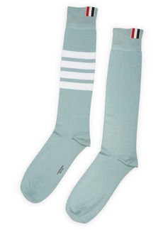 Thom Browne 4-Stripe Over the Calf Cotton Socks in Green at Nordstrom