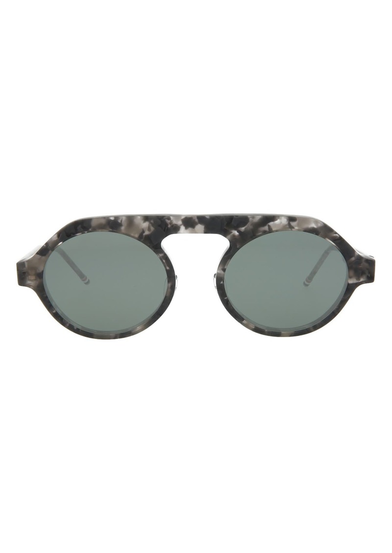 Thom Browne 52mm Oval Sunglasses in Grey Tortoise at Nordstrom Rack