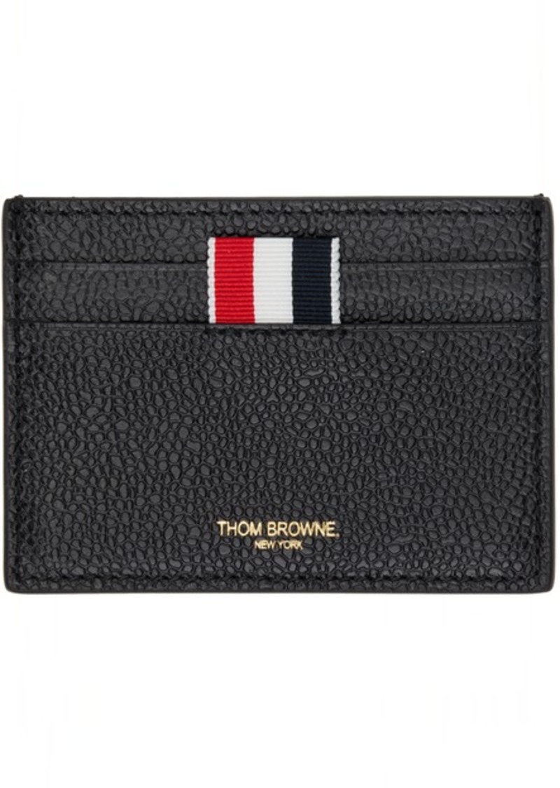 Thom Browne Beige & Black Single Canvas Card Holder