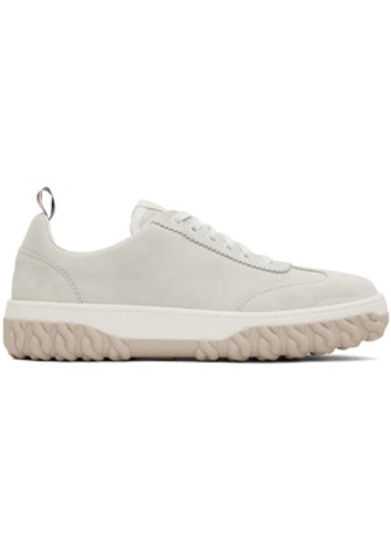 Thom Browne Beige Cable Knit Sole Court Sneakers