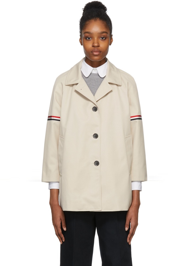 Thom Browne Beige Cropped Car Coat