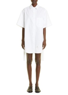 Thom Browne Belted Cotton Poplin Shirtdress in White at Nordstrom