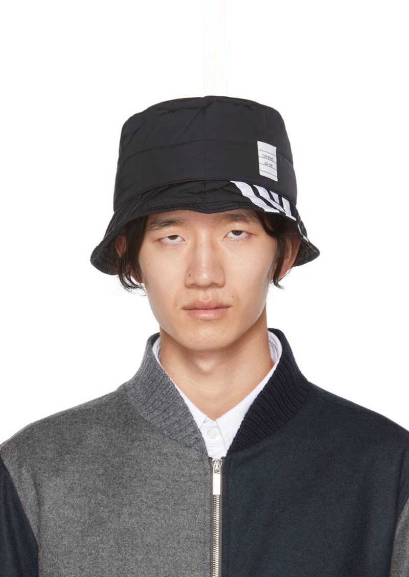 Thom Browne Black 4-Bar Bucket Hat