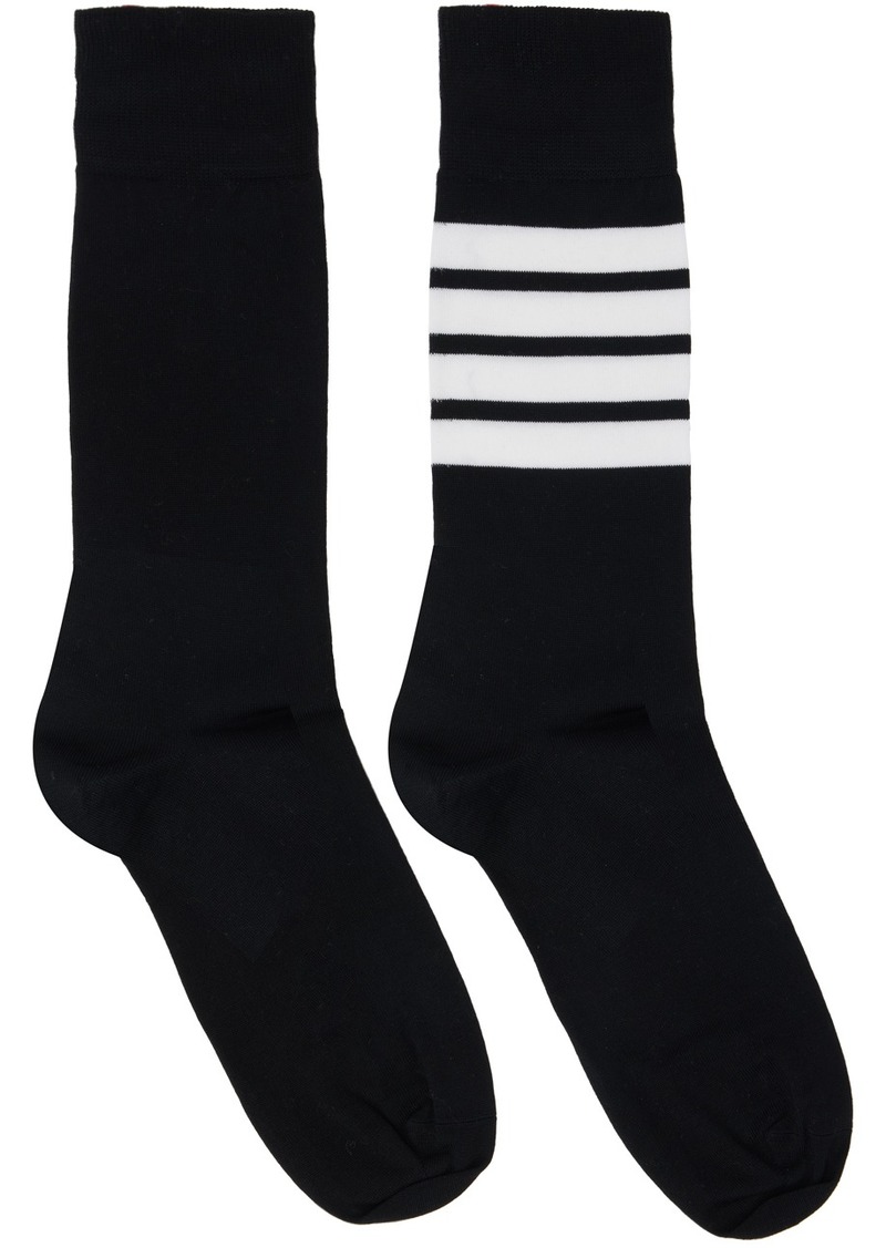 Thom Browne Black 4-Bar Socks