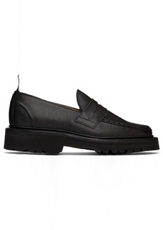 Thom Browne Black Commando Sole Penny Loafers