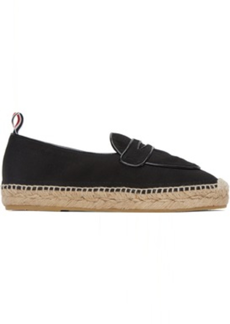 Thom Browne Black Varsity Penny Espadrilles