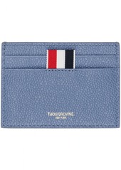 Thom Browne Blue Pebble Grain Rose 4-Bar Single Card Holder