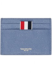 Thom Browne Blue Pebble Grain Rose 4-Bar Single Card Holder