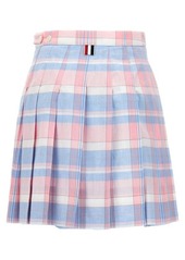 THOM BROWNE Check pleated skirt