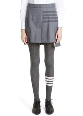 Thom Browne Drop Back Pleated Wool Blend Miniskirt