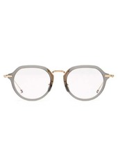 Thom Browne Eyewear - Round Acetate And Titanium Glasses - Mens - Grey