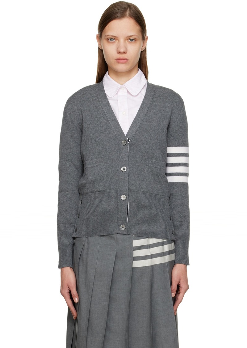 Thom Browne Gray 4-Bar Cardigan