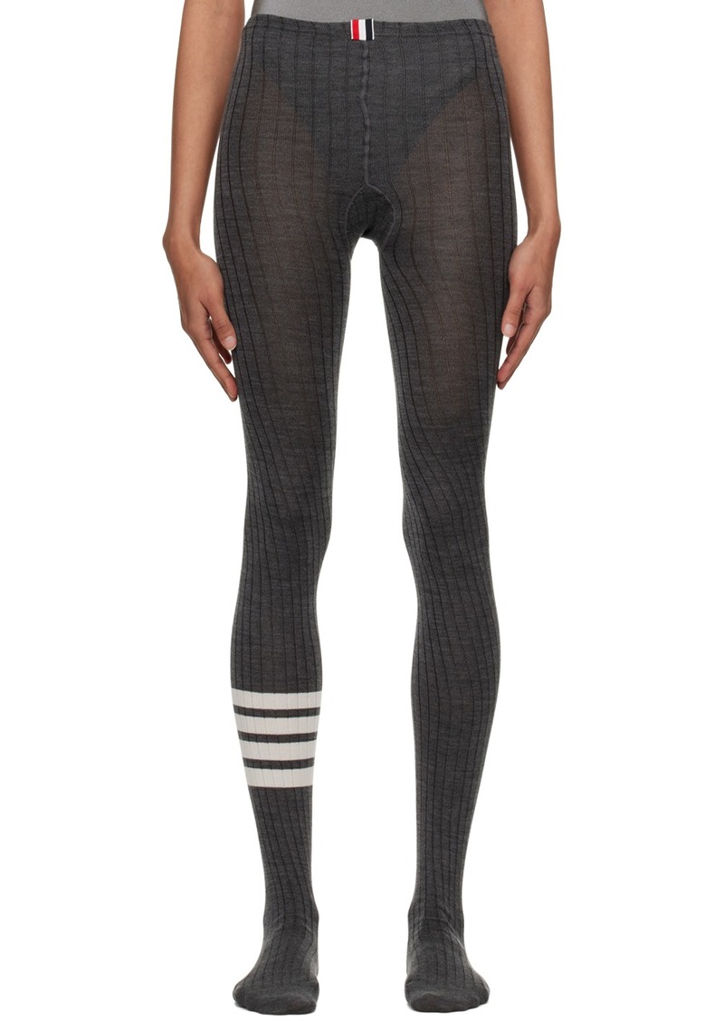 Thom Browne Gray 4-Bar Tights