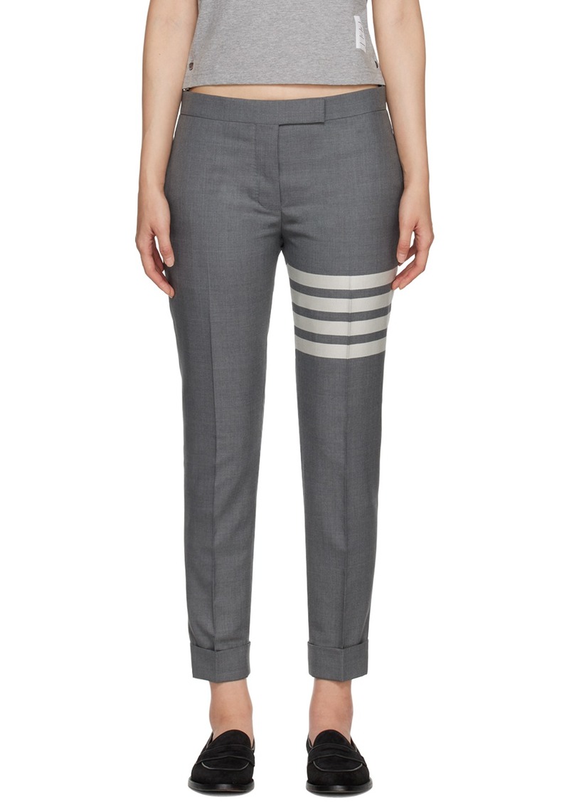 Thom Browne Gray 4-Bar Trousers