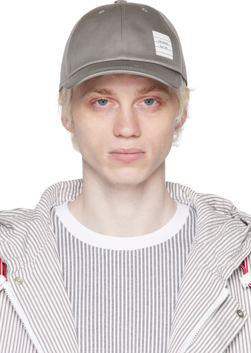 Thom Browne Gray Logo Patch Cap