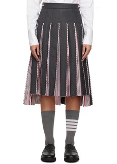 Thom Browne Gray RWB Midi Skirt