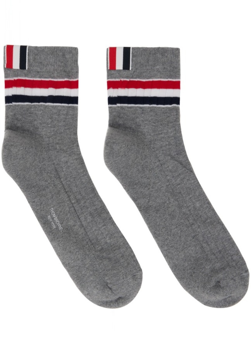 Thom Browne Gray Striped Socks