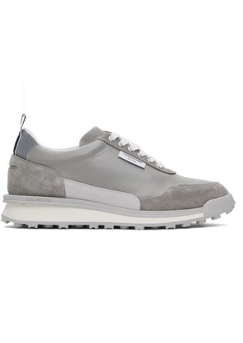 Thom Browne Gray Vitello Alumni Sneakers