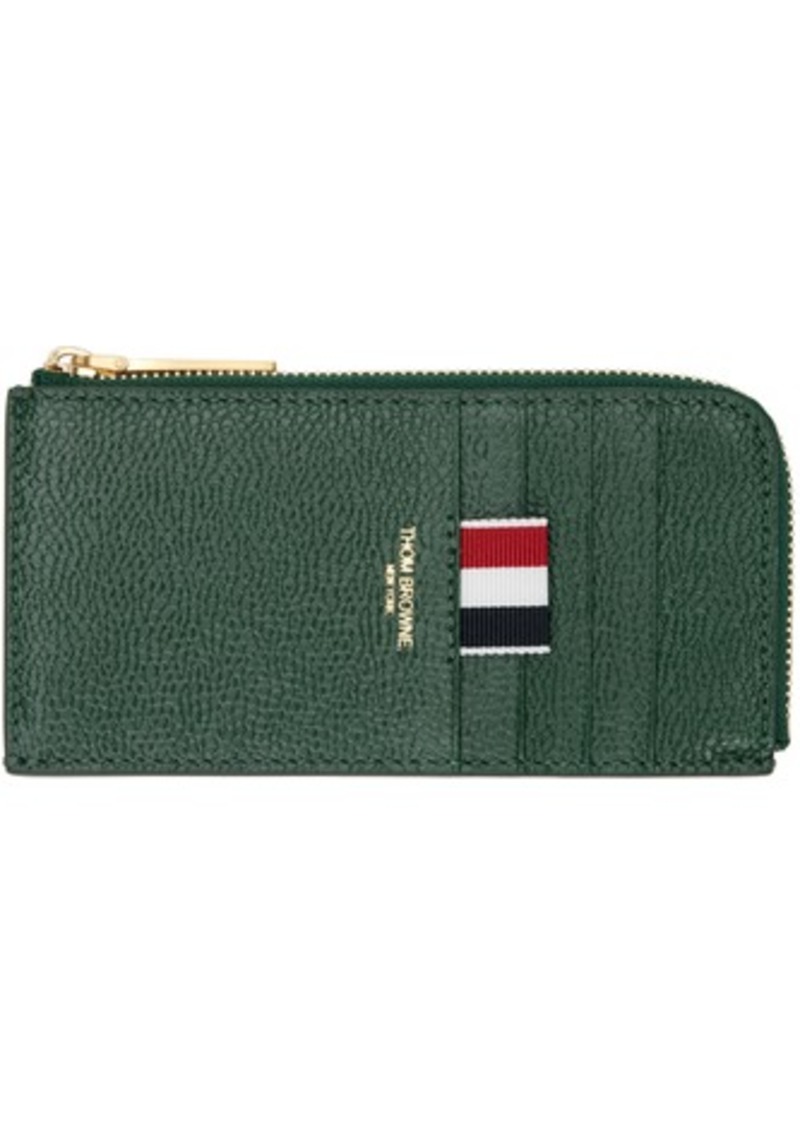 Thom Browne Green Half Zip Around Card Holder