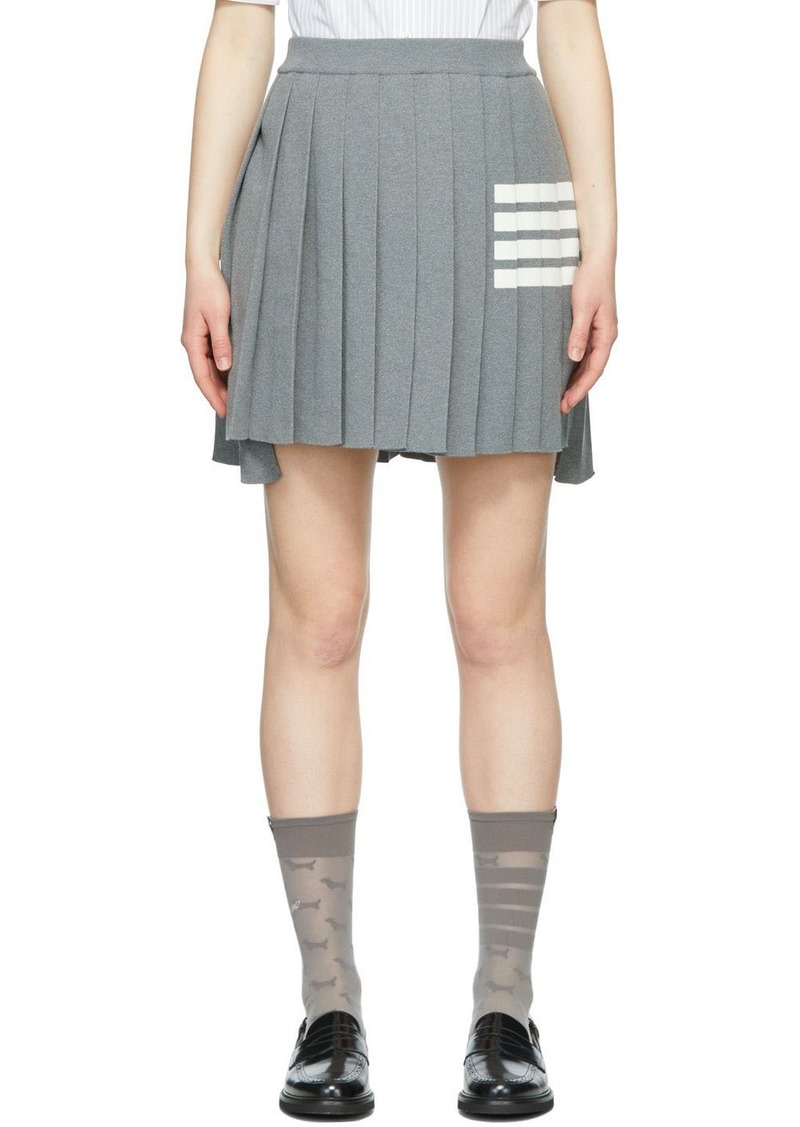Thom Browne Grey Cotton Miniskirt