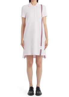 Thom Browne High-Low Cotton Polo Dress in Light Pink at Nordstrom
