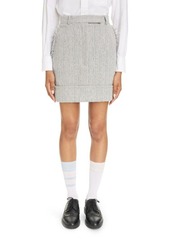 Thom Browne High Waist Fray Edge Tweed Skirt