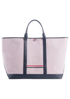 Thom Browne Large Tool Canvas & Leather Tote