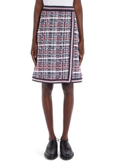 Thom Browne Madras Plaid A-Line Skirt in Red White Blue at Nordstrom