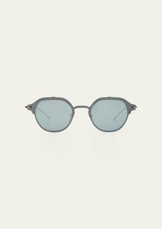 Thom Browne Men's Titanium Round Clip-On Sunglasses