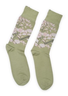 Thom Browne Mid Calf Floral Jacquard Cotton Socks in Seasonal Multi at Nordstrom