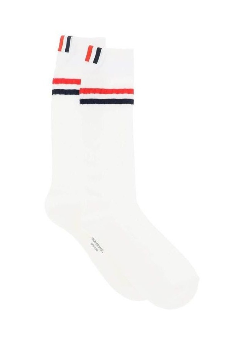 Thom browne mid calf socks with stripe detail