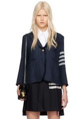 Thom Browne Navy 4-Bar Blazer