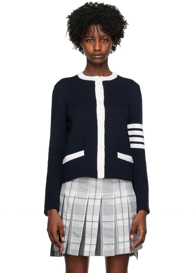 Thom Browne Navy 4-Bar Cardigan