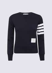 THOM BROWNE NAVY BLUE COTTON SWEATSHIRT