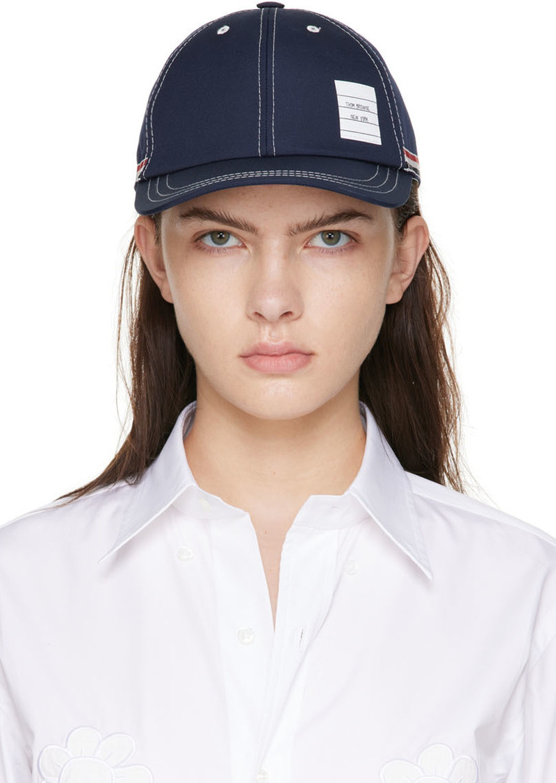 Thom Browne Navy Contrast Stitch Baseball Cap