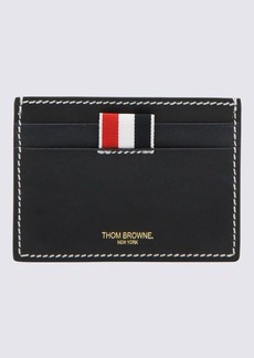 THOM BROWNE NAVY LEATHER CARD HOLDER