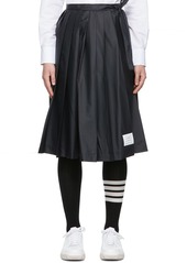 Thom Browne Navy Nylon Midi Skirt