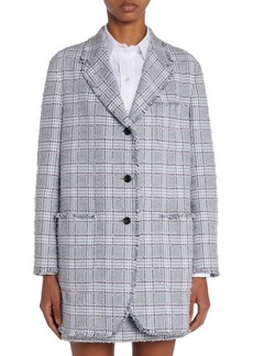 Thom Browne Plaid Oversize Tweed Blazer