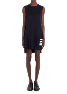 Thom Browne Pleated Shift Knit Minidress in Navy at Nordstrom